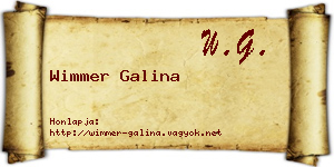 Wimmer Galina névjegykártya